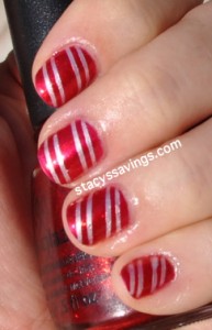 Candy Cane Nail Art candy cane nails