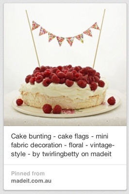 cake bunting pin