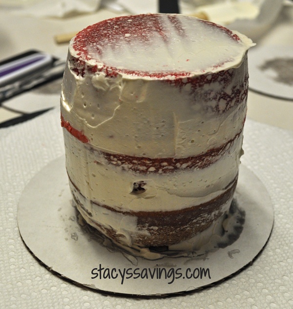 ombre cake crumb coat