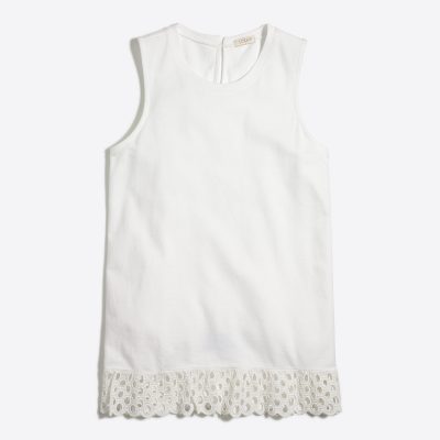 j crew factory ruffle hem pique tank