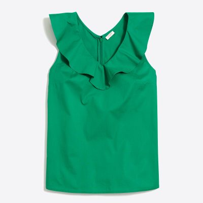 j crew factory vneck ruffle tank