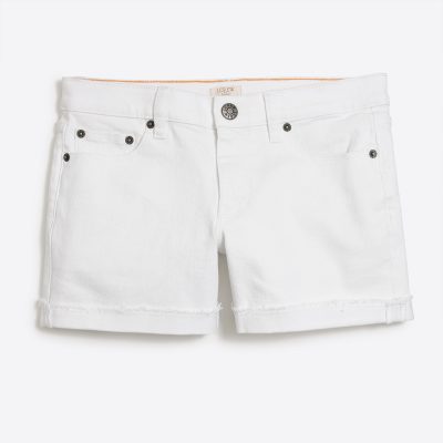 j crew factory white denim shorts