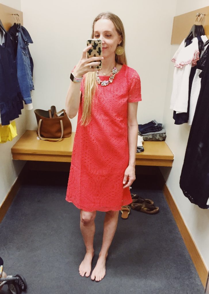 J.Crew Factory Lace Dress With Scalloped Hem. See all of the cute things I found at my local J.Crew Factory store in March 2018.