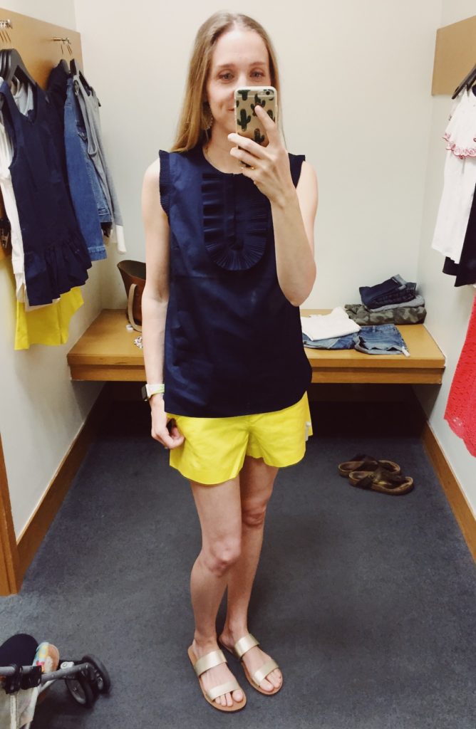 J.Crew Factory Ruffle Front Top. See all of the cute things I found at my local J.Crew Factory store in March 2018.