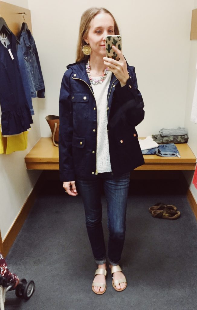 J.Crew Factory Resin-Coated Twill Jacket With Hood. See all of the cute things I found at my local J.Crew Factory store in March 2018.