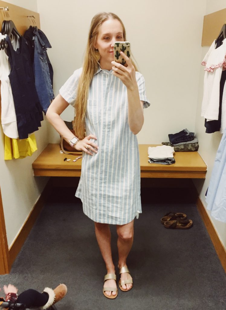 J.Crew Factory Striped Linen Shirt Dress. See all of the cute things I found at my local J.Crew Factory store in March 2018.