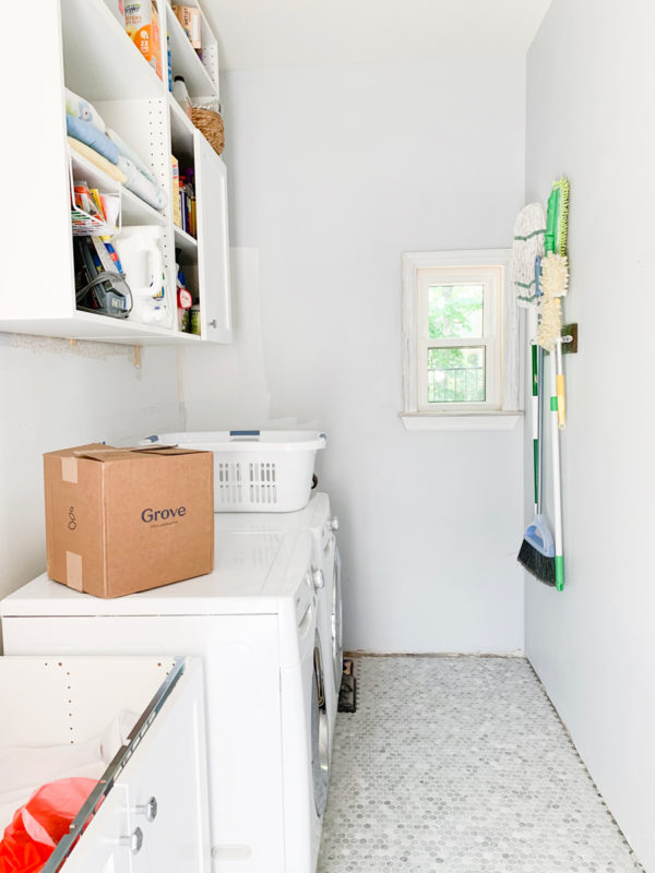 We're 9 weeks into our DIY kitchen & laundry room remodel! See all of our kitchen remodel progress up to this point on the blog!