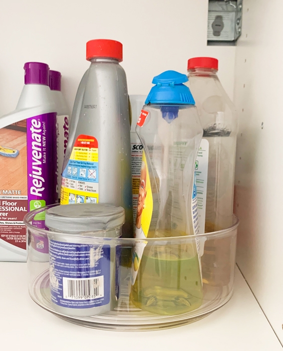 See what I ordered on Amazon in March 2020 including this clear turntable I used in the laundry room organiztion project!