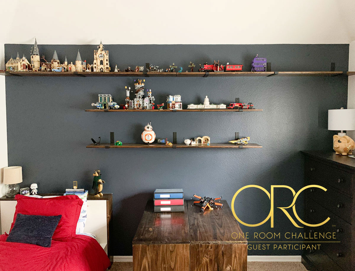 One Room Challenge Fall 2020 Tween Boy, Lego Display Shelves