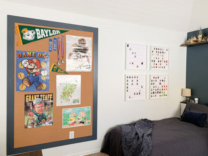 One Room Challenge - Week five! DIY Wall decor including Lego Minifig Frames & a giant pegboard!