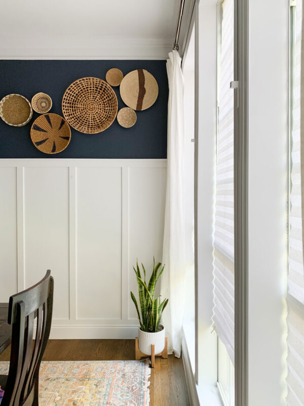 Dining Room Remodel Basket Wall and snake plant
