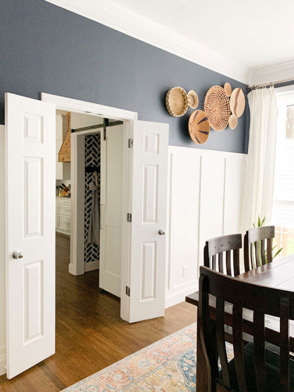 Dining room remodel complete with new split door.