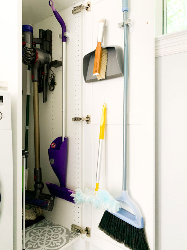 Laundry Room Tall Utility Cabinet Organized