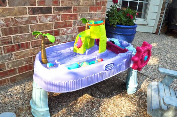 I've joined several other fabulous bloggers to bring your our Summer Spaces Blog Hop! The mermaid water table has been a big hit this summer!