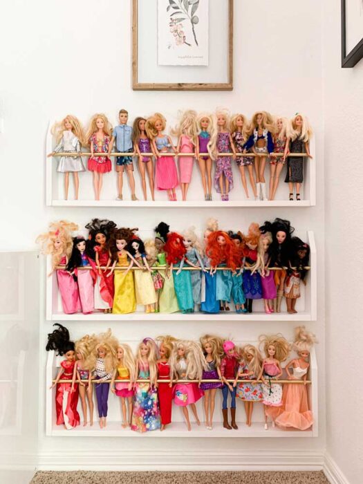Learn how to build this easy magazine rack to use as Barbie Doll Organization!