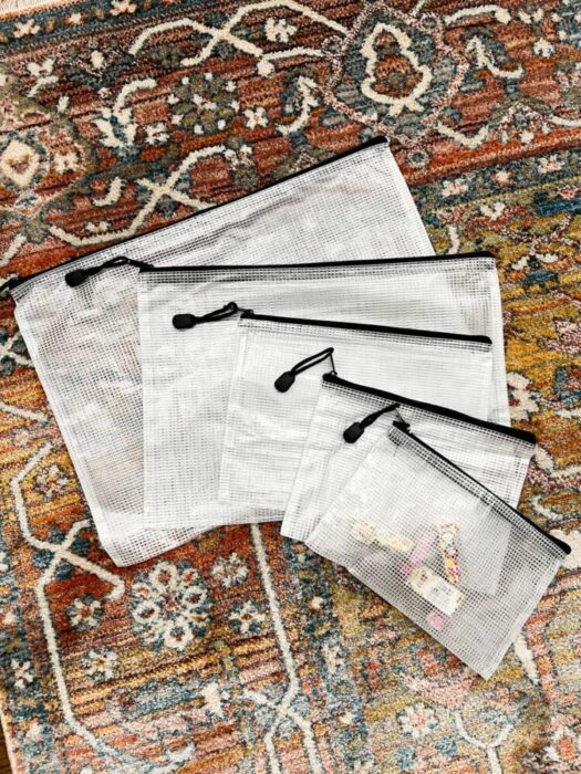 These mesh zipper bags come in several different sizes=
